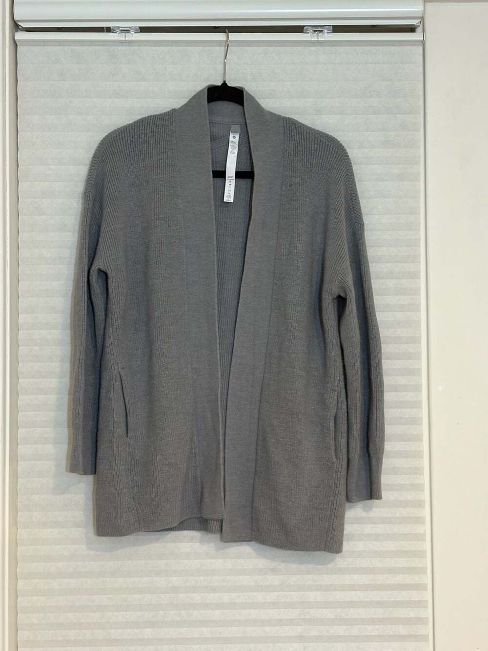 Lululemon Merino Wool Blend Ribbed Open Cardigan Size 2 Gray